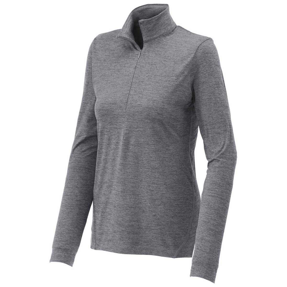 Sport-Tek Women's Grey Heather Exchange 1.5 Long Sleeve Half Zip - The Ultimate Activewear