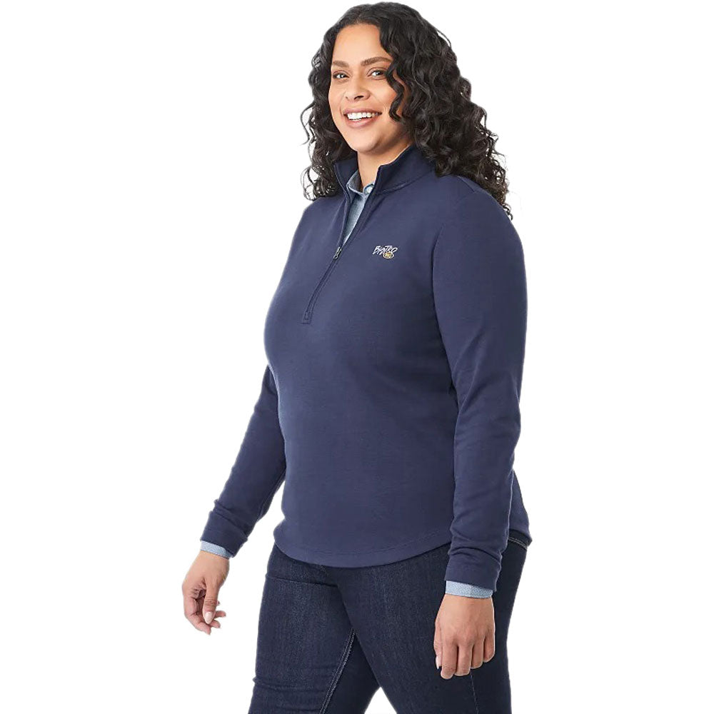 Elevate Women's Vintage Navy Rigi Eco Knit Quarter Zip - Style Up!