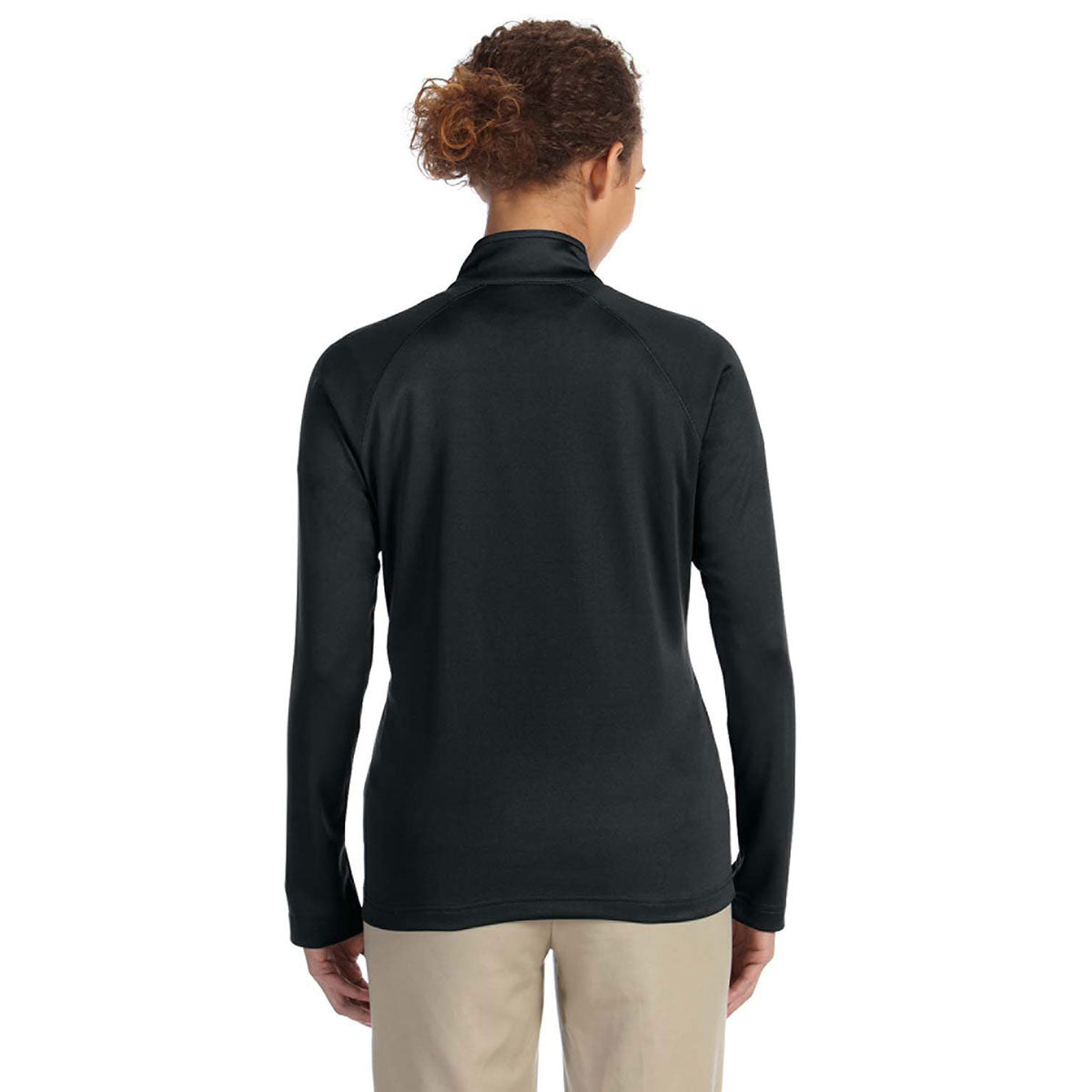 Devon & Jones Women's Stylish Black Stretch Tech-Shell Compass Quarter-Zip - A Must-Have!