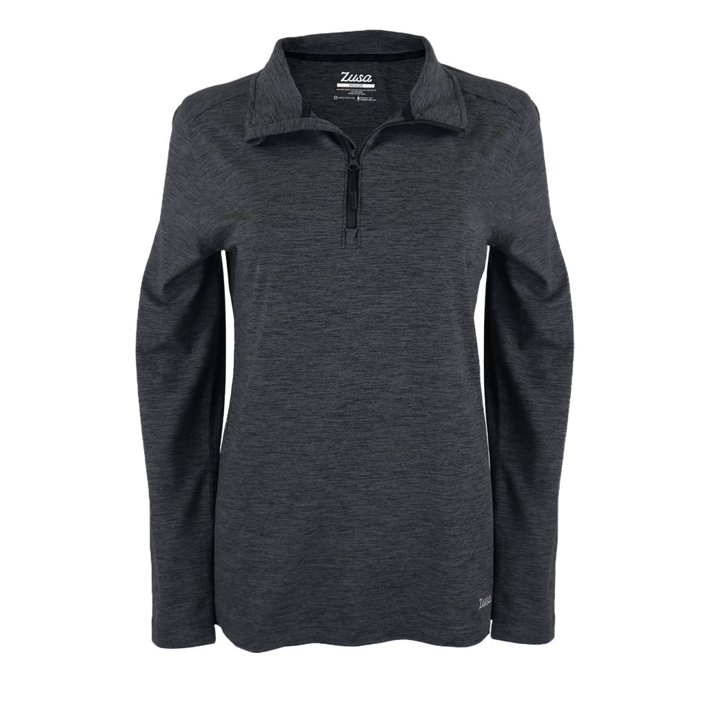 Zusa Women's 48-Hour Charcoal Heather Brisk Quarter Zip: A Must-Have Activewear!