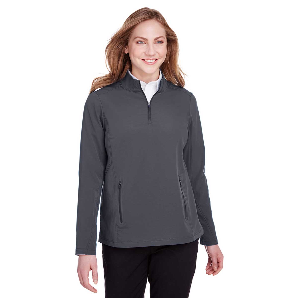 North End Women's Carbon/Black Quest Stretch Quarter-Zip: The Ultimate Active Jacket