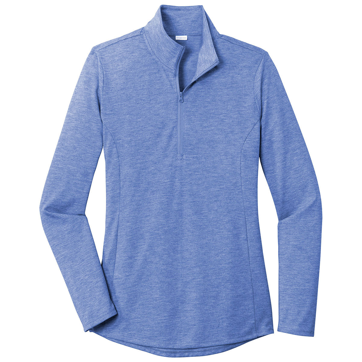 Sport-Tek Women's True Royal Heather PosiCharge Tri-Blend Wicking 1/4-Zip Pullover - A Must-Have for Active Women
