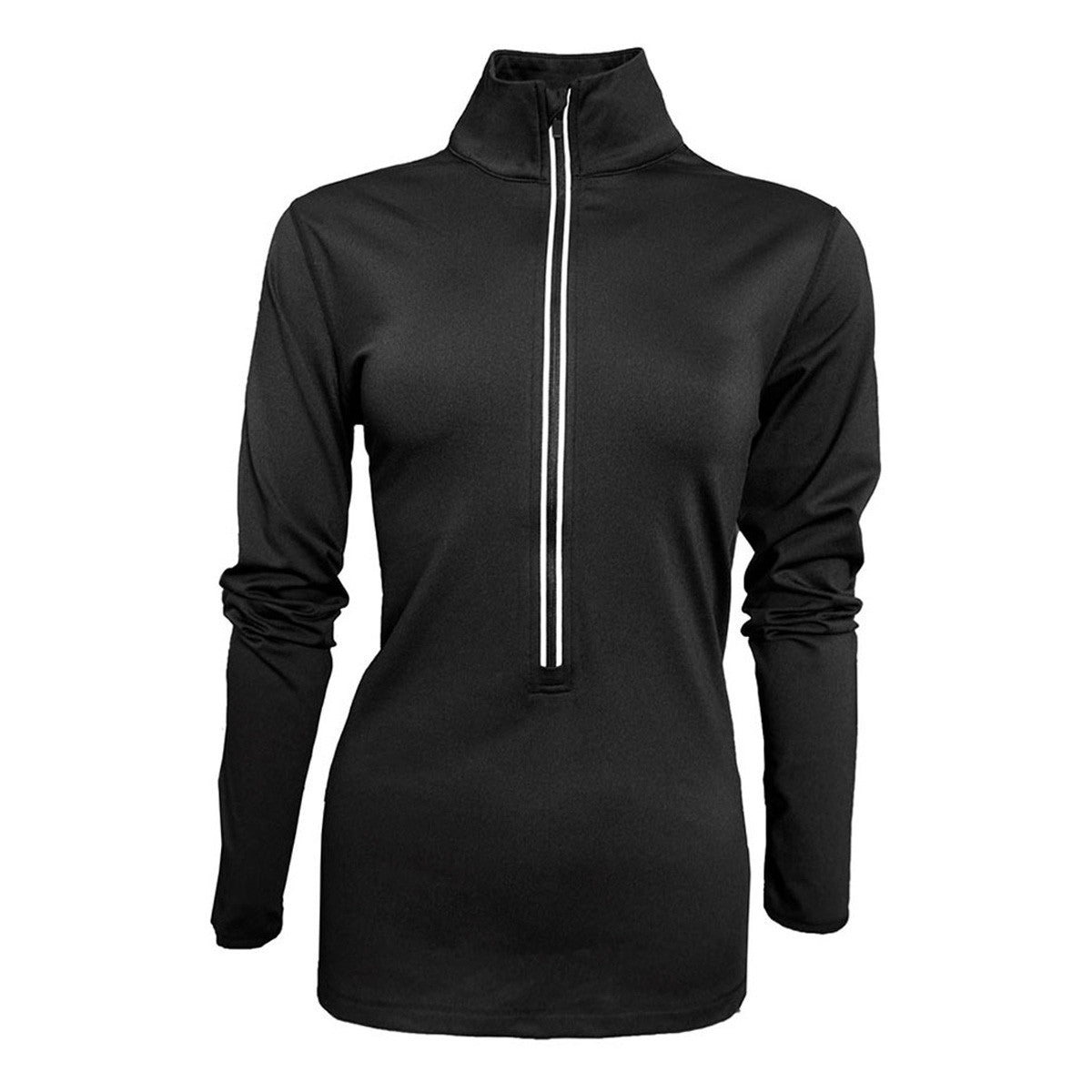BAW Women's Stylish Black 1/2 Zip Comfort Weight Sweatshirt