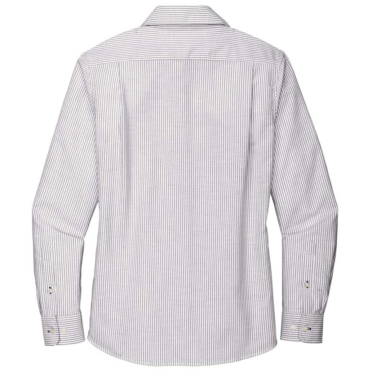 Port Authority Women's Gusty Grey/White SuperPro Oxford Stripe Shirt - A Timeless Fashion Statement