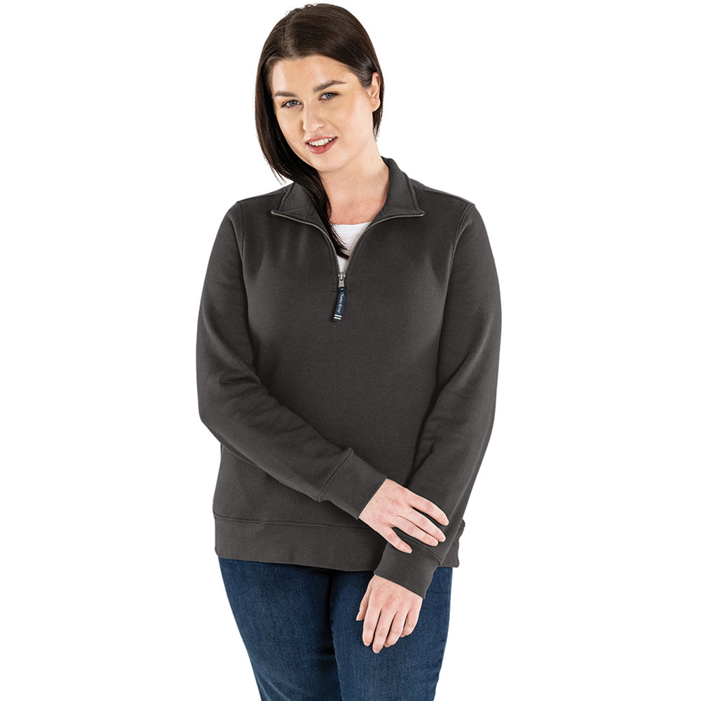 Charles River Women's Charcoal Crosswind Stylish Quarter Zip Sweatshirt