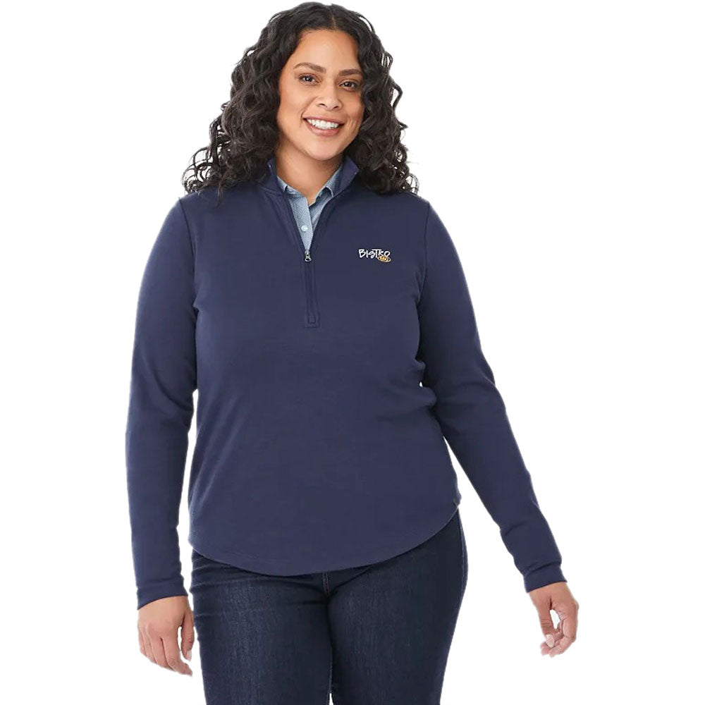 Elevate Women's Vintage Navy Rigi Eco Knit Quarter Zip - Style Up!