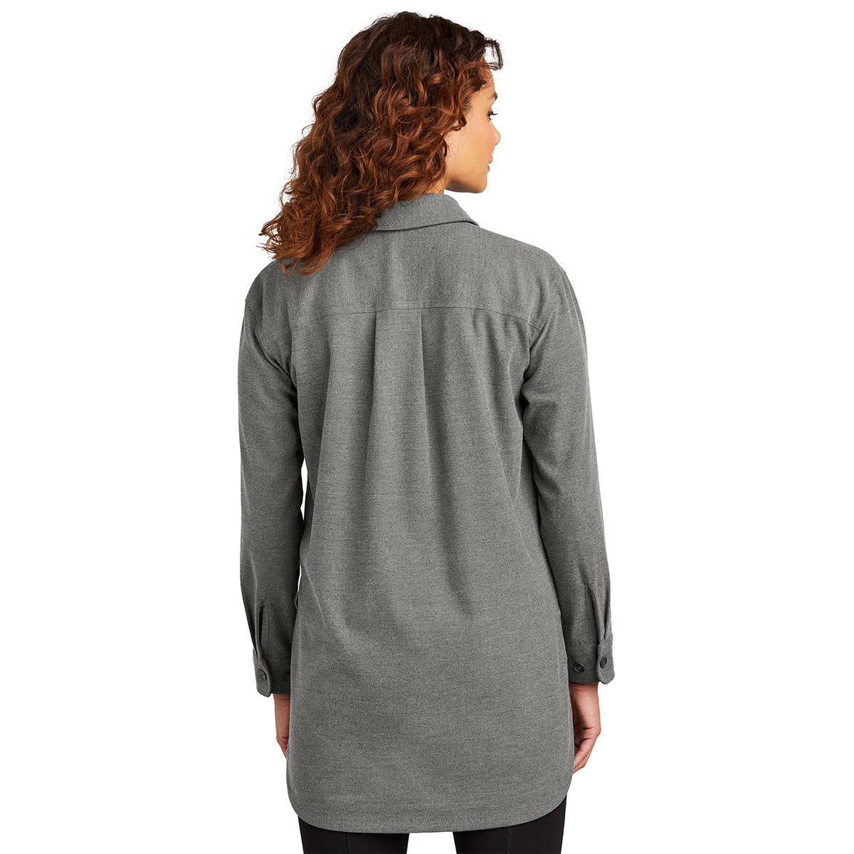 Mercer+Mettle Women's Stunning Light Anchor Grey Heather Long Sleeve Twill Overshirt