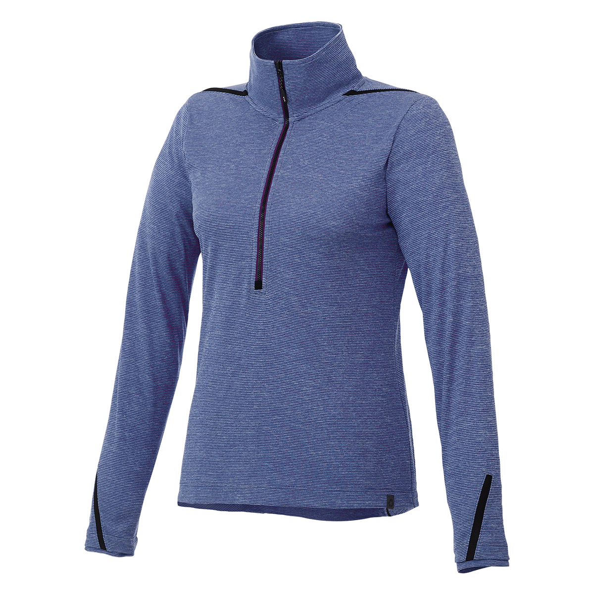 Elevate Women's Metro Blue Heather/Black Dege Eco-Friendly Half-Zip - A Stylish & Sustainable Choice