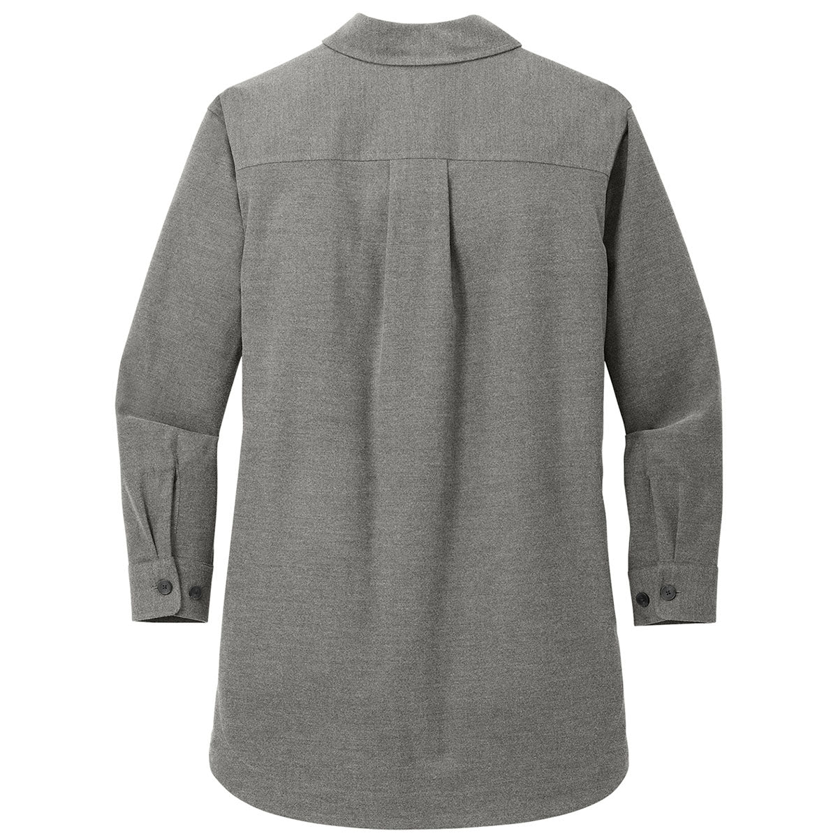 Mercer+Mettle Women's Stunning Light Anchor Grey Heather Long Sleeve Twill Overshirt