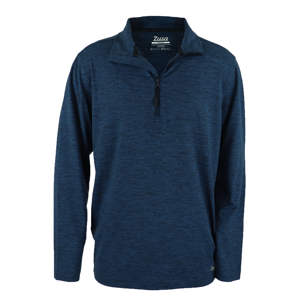 Zusa Men's Navy Heather 48-Hour Brisk Quarter Zip - Your Ideal Activewear