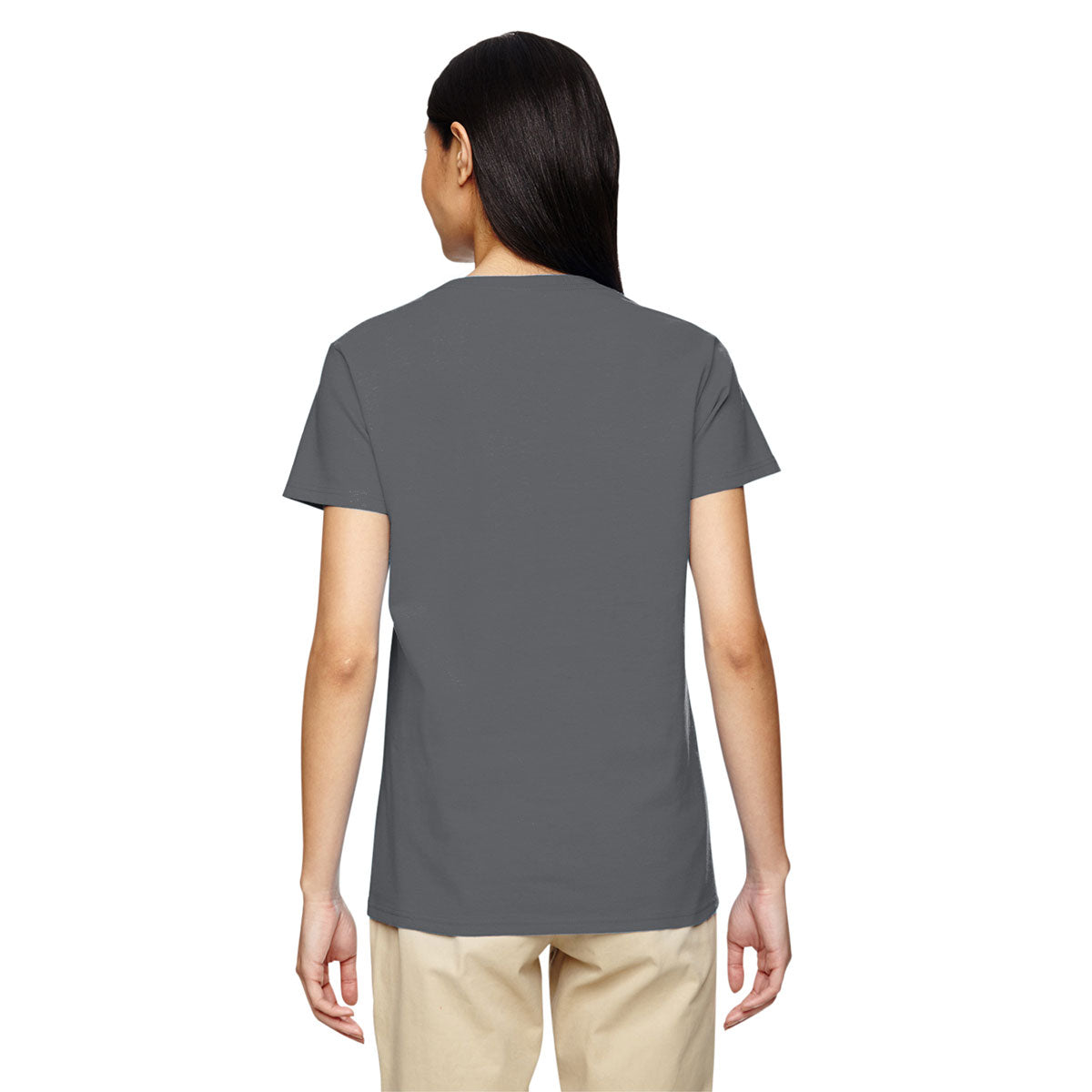 Gildan Women's Stunning Charcoal 5.3 oz. V-Neck T-Shirt