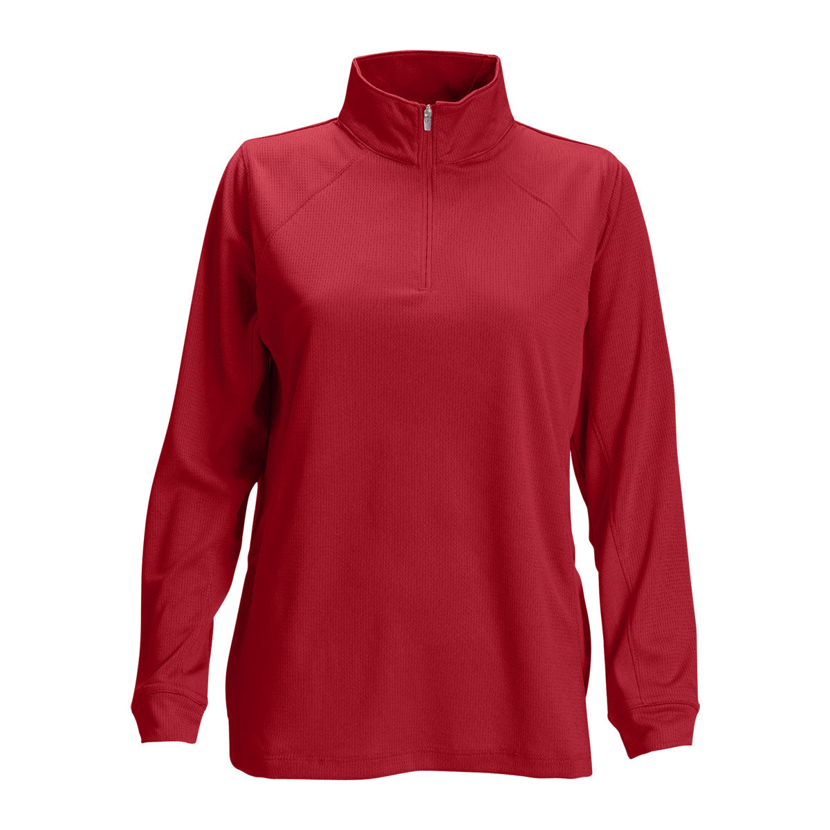 Vansport Women's Red Mesh 1/4-Zip Tech Pullover - A Stylish Sport Essential