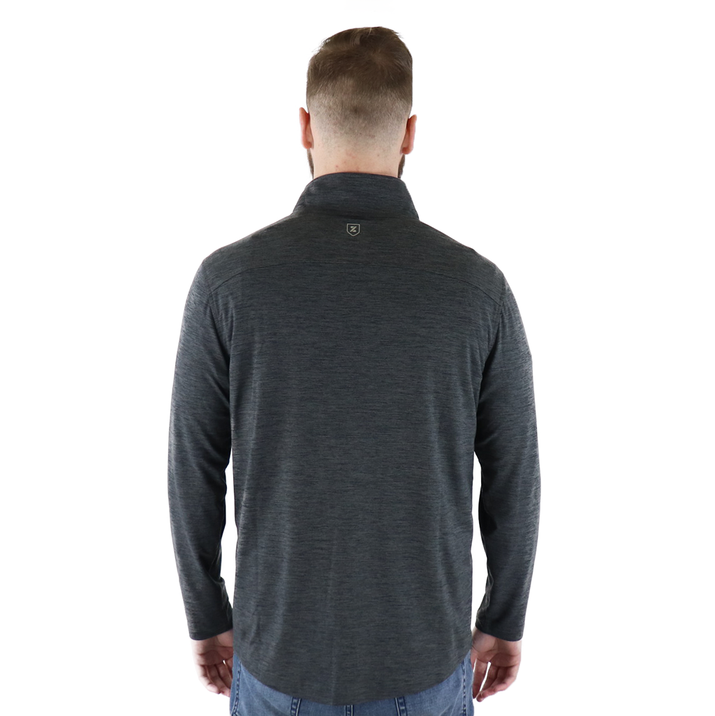 48-Hour Zusa Men's Charcoal Heather Brisk Quarter Zip - A Must-Have for Active Men!