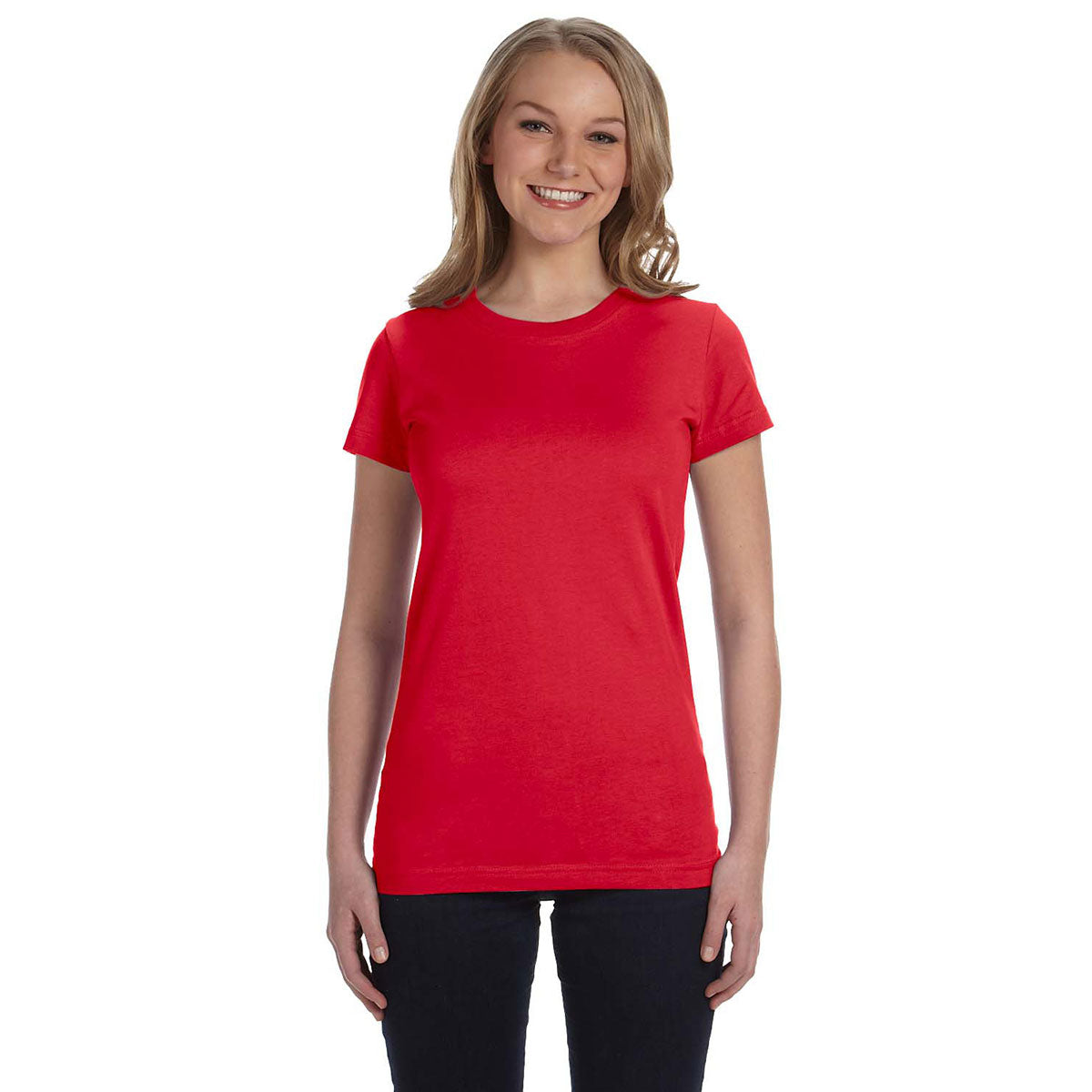 LAT Women's Stunning Red Junior Fit Fine Jersey T-Shirt