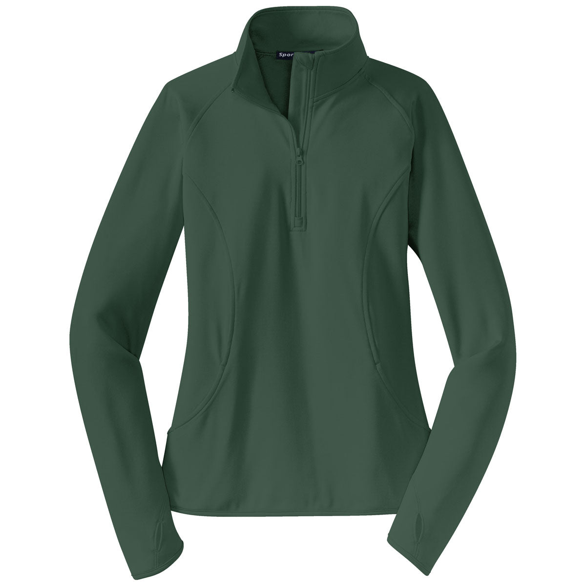 Sport-Tek Women's Alluring Forest Green Sport-Wick Stretch 1/4-Zip Pullover