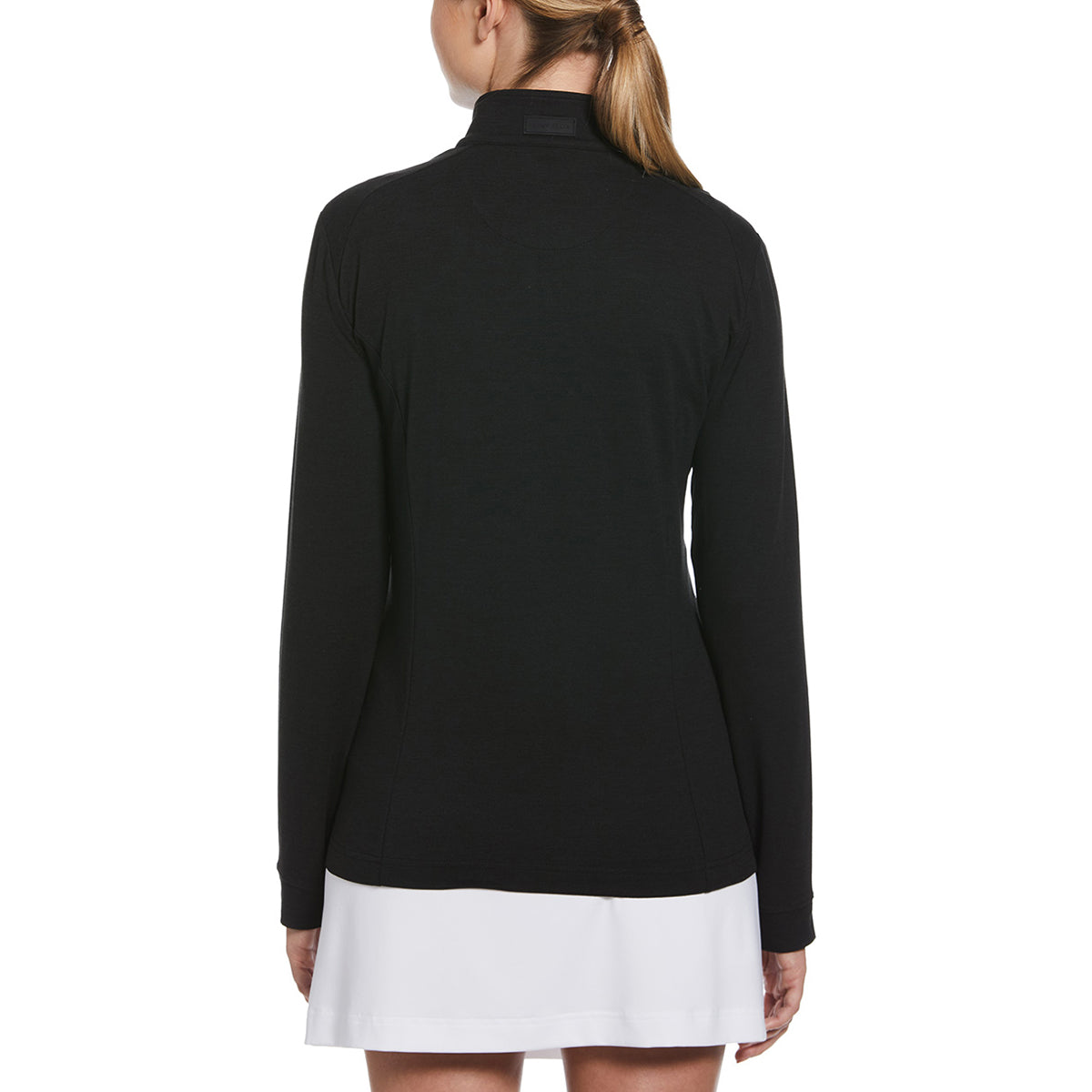 Perry Ellis Women's Stylish Black Heather 1/4 Zip Pullover