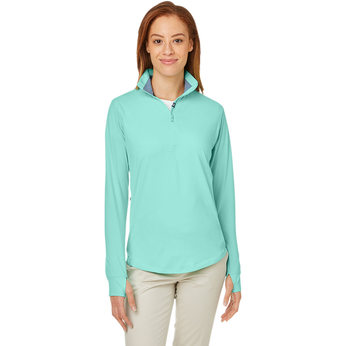 Nautica Women's Stylish Cool Mint Saltwater Quarter-Zip Pullover