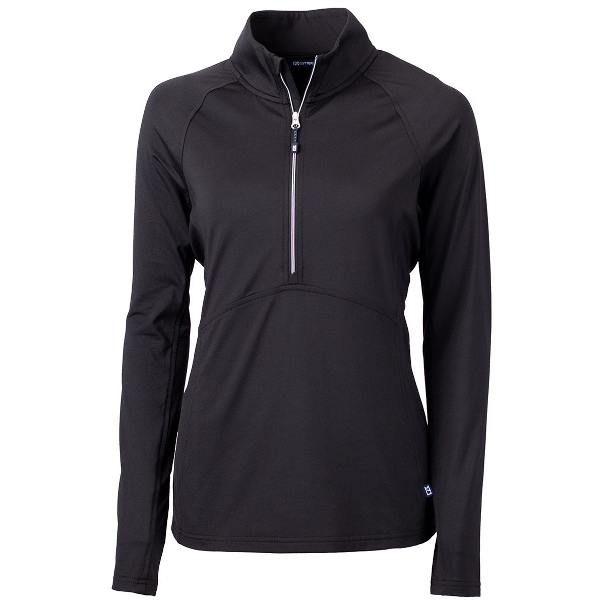 Cutter & Buck Women's Stylish Black Adapt Eco Knit Recycled Half Zip Pullover
