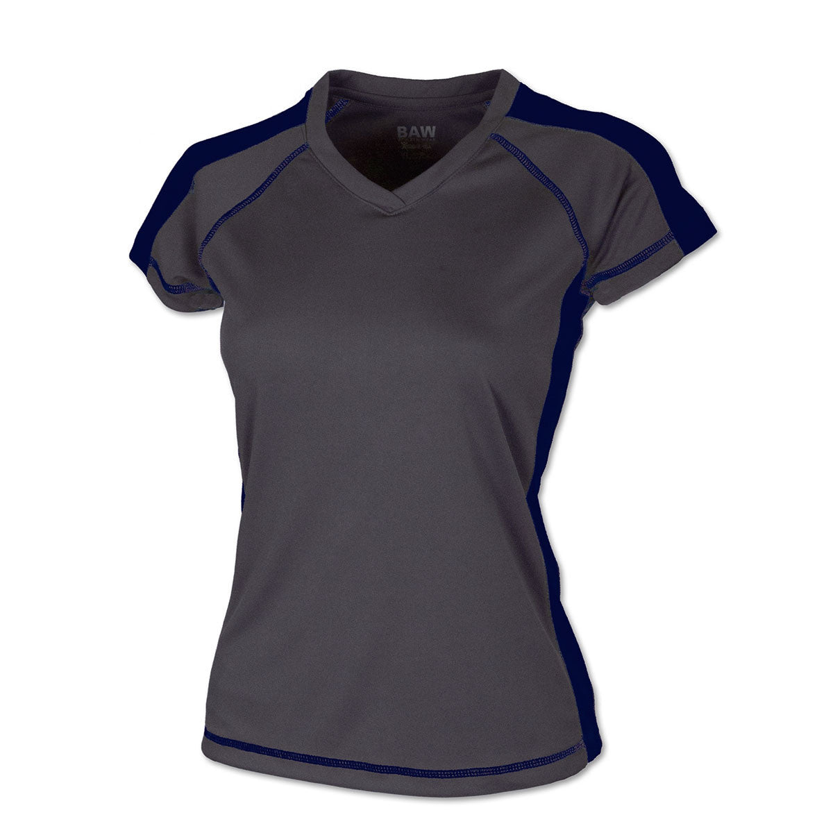 BAW Women's Charcoal/Navy Stylish Xtreme Tek Sideline T-Shirt
