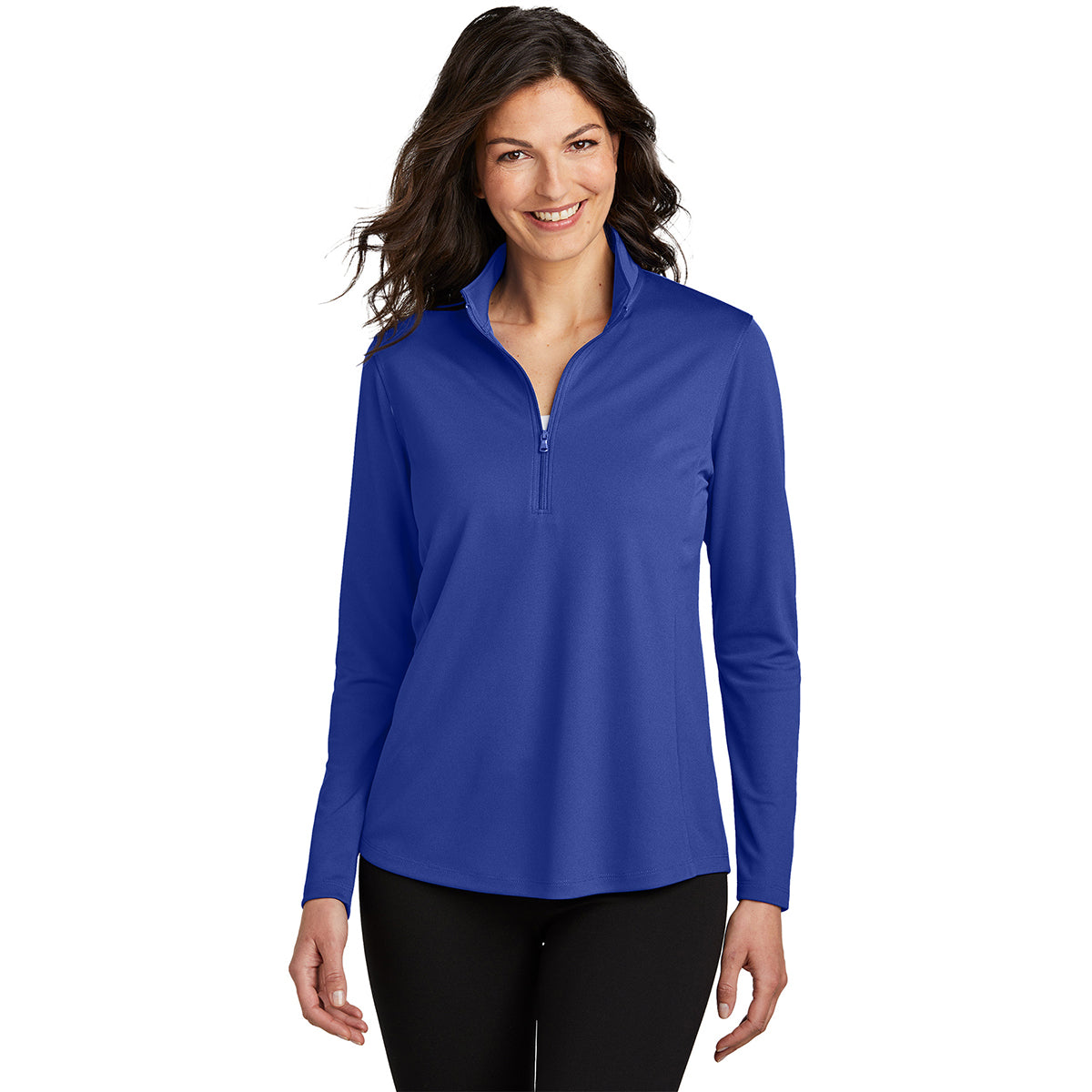 Port Authority Women's True Royal Dry Zone UV Micro-Mesh 1/4 Zip - The Ultimate Activewear!
