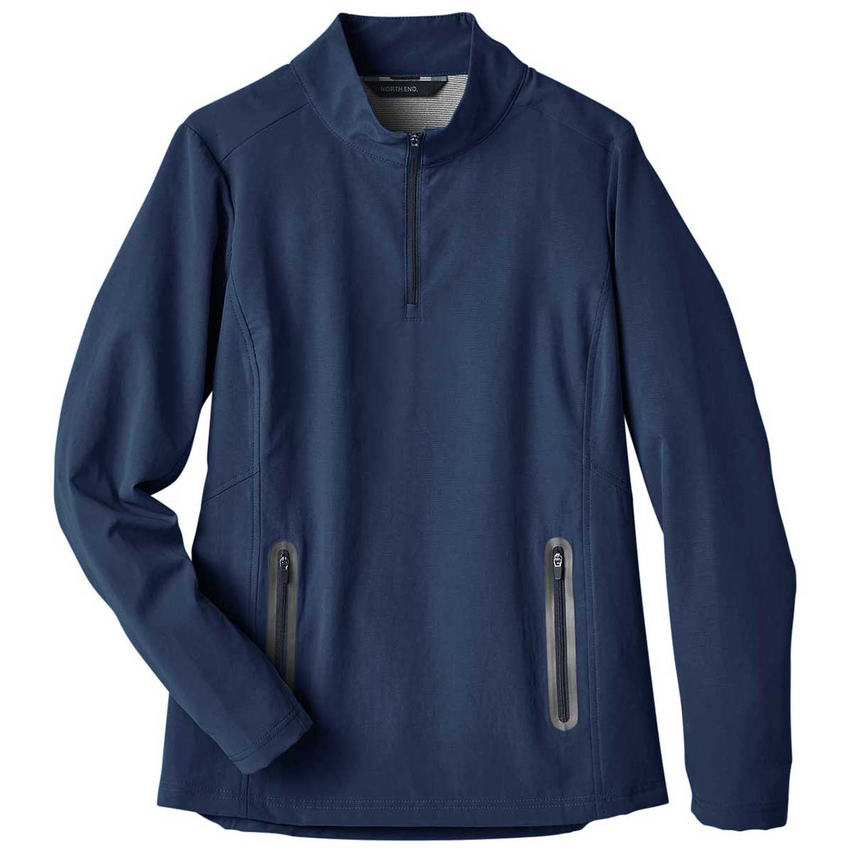 North End Women's Stunning Navy/Carbon Quest Stretch Quarter-Zip Jacket