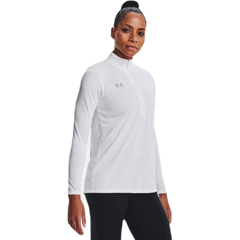 Under Armour Women's Stylish White/Mod Grey Team Tech 1/2 Zip - A Must-Have!