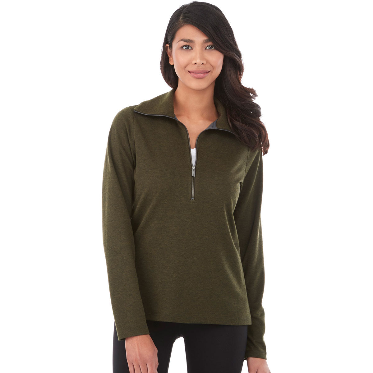 Trimark Women's Loden Heather Stratton Knit Half Zip: A Stylish and Practical Choice