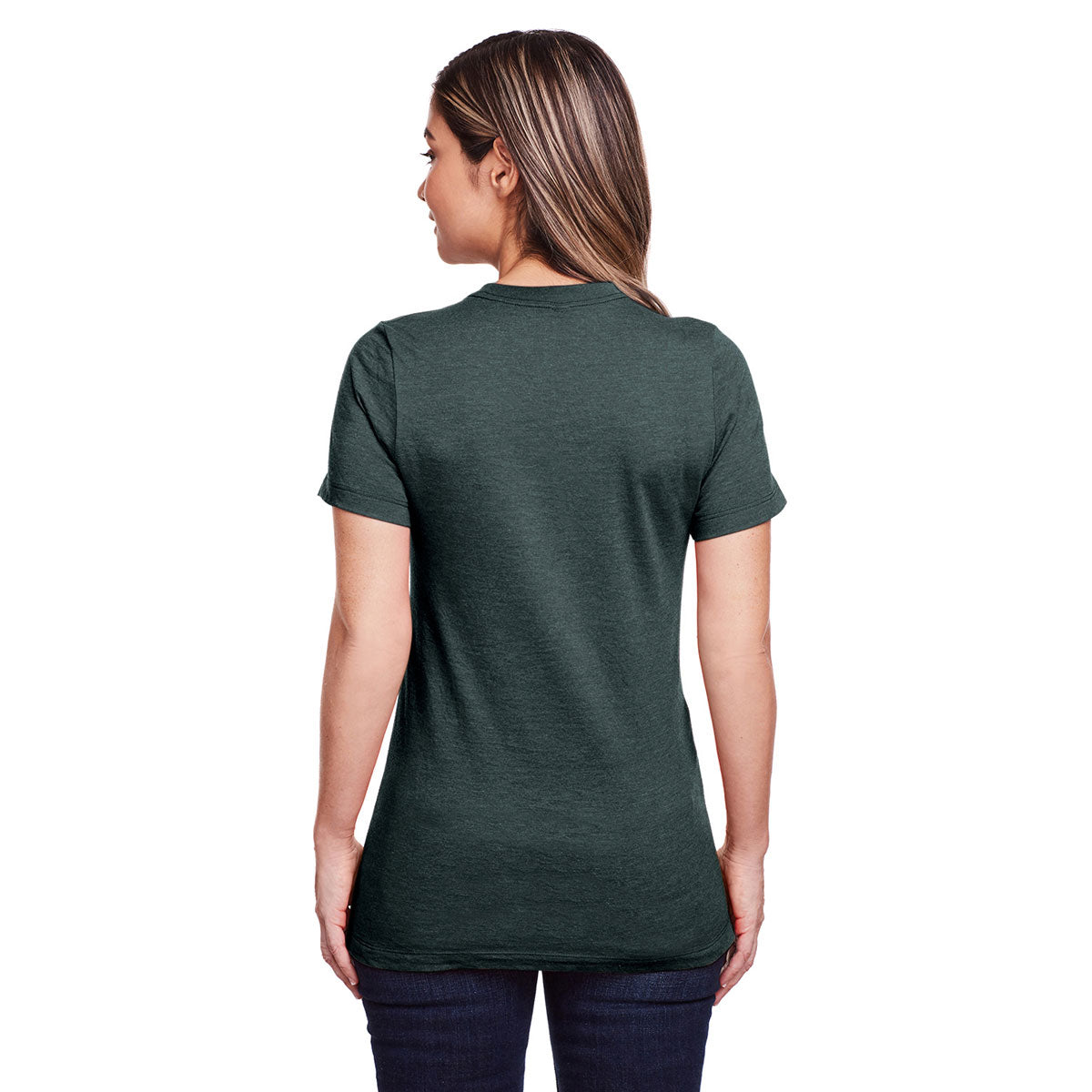 Gildan Women's Steel Blue Softstyle CVC T-Shirt: Create Your Unique Look!