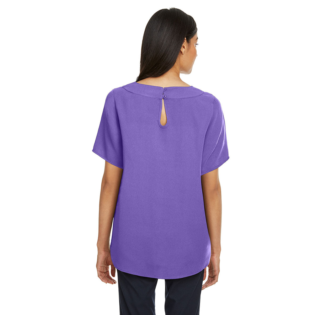 Devon & Jones Women's Grape Dreamy Fit Boat-Neck Blouse