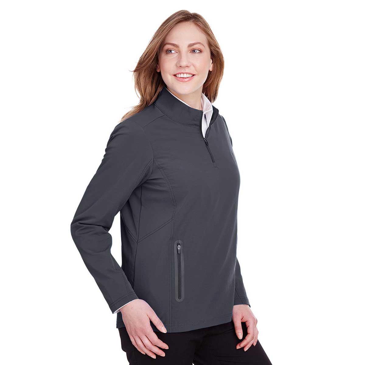 North End Women's Carbon/Black Quest Stretch Quarter-Zip: The Ultimate Active Jacket