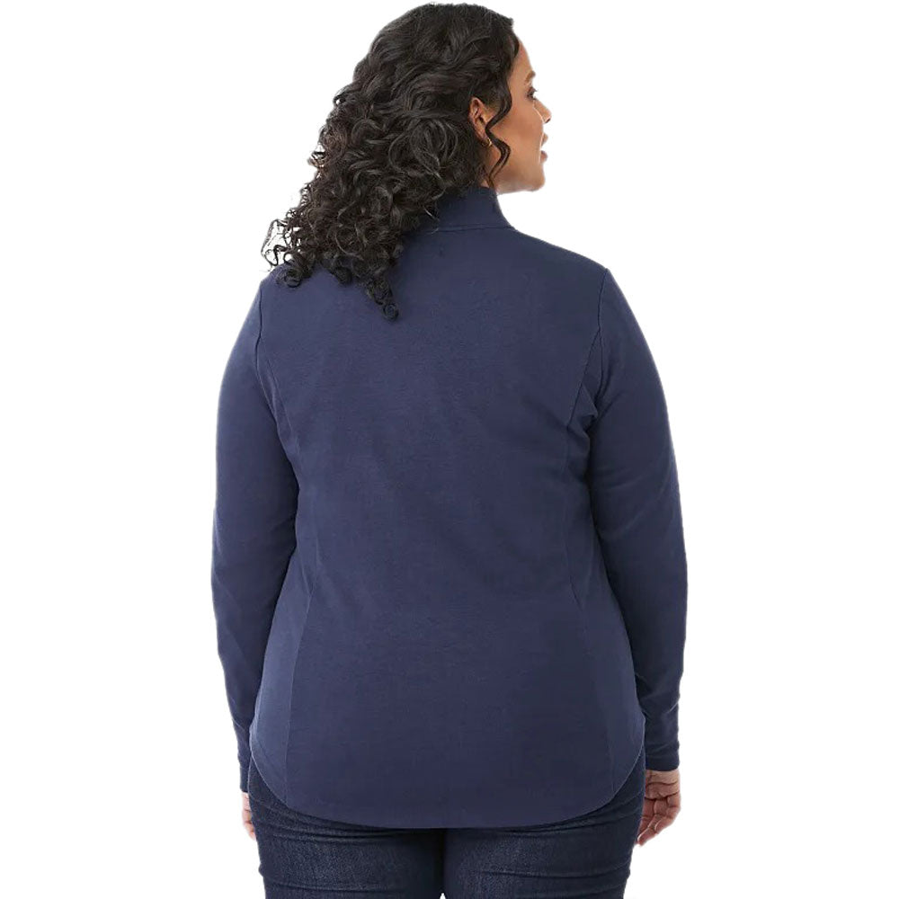 Elevate Women's Vintage Navy Rigi Eco Knit Quarter Zip - Style Up!