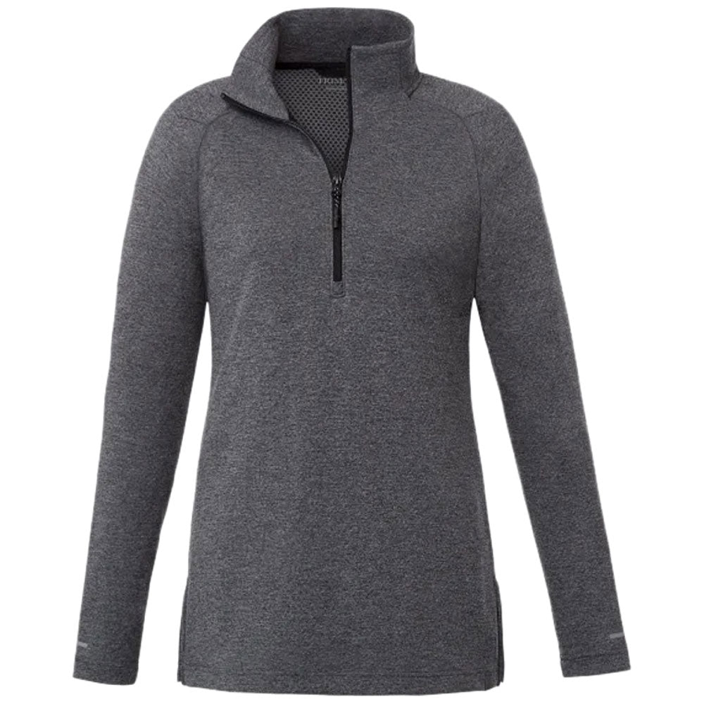 Elevate Women's Asgard Eco Knit Quarter Zip - Heather Dark Charcoal