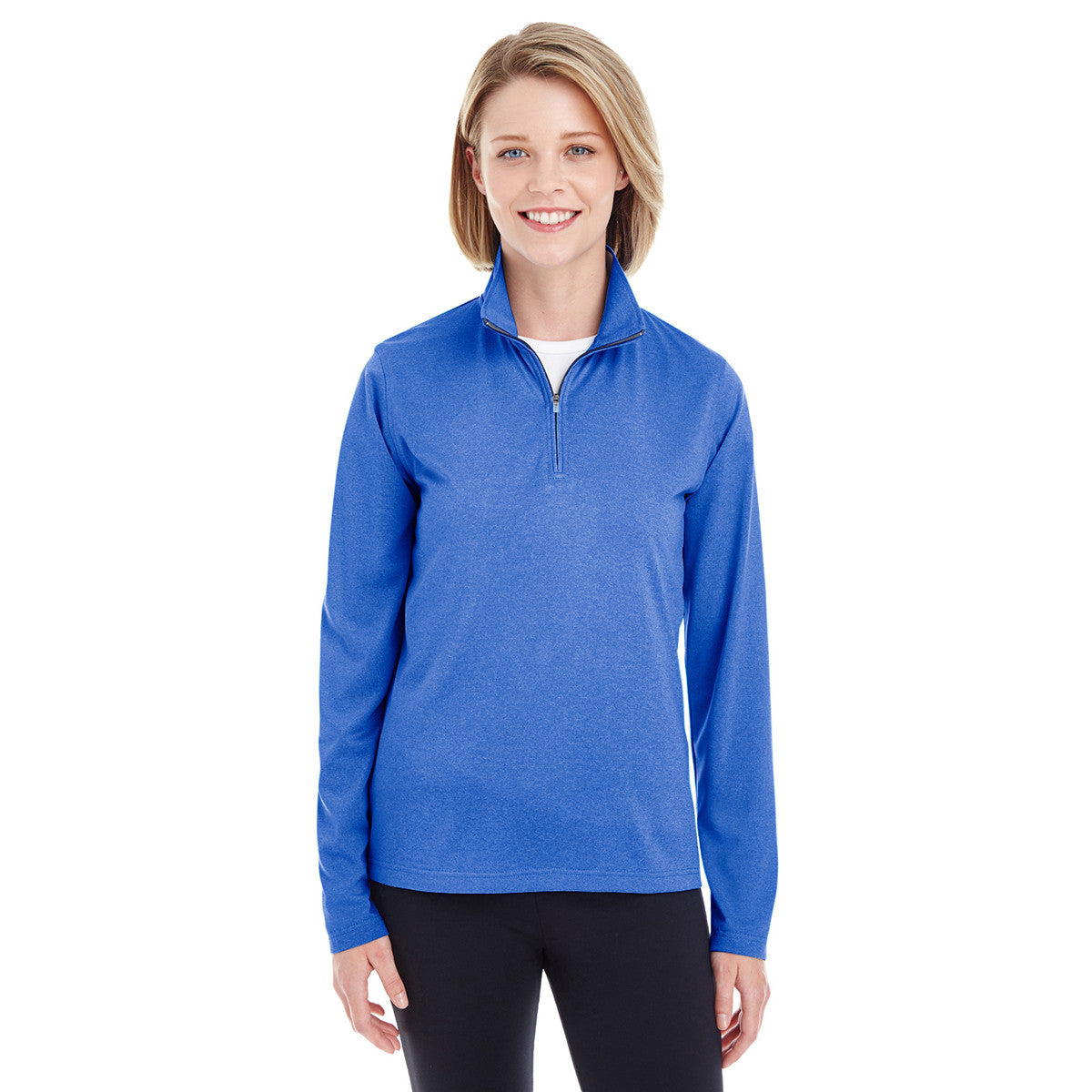 UltraClub Women's Royal Heather Cool & Dry Performance Quarter-Zip: A Fashion Home Run!