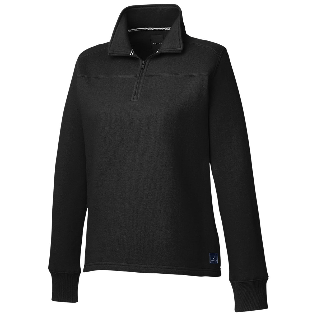 Nautica Women's Stylish Black Anchor Quarter-Zip Pullover
