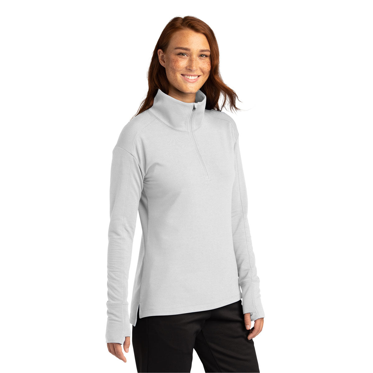 Sport-Tek Women's Stunning White Sport-Wick Flex 1/4-Zip Fleece