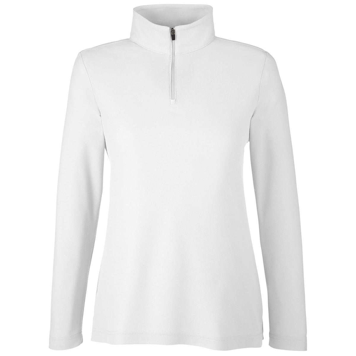 Core 365 Women's White Fusion ChromaSoft Pique Quarter-Zip: A Stylish Essential
