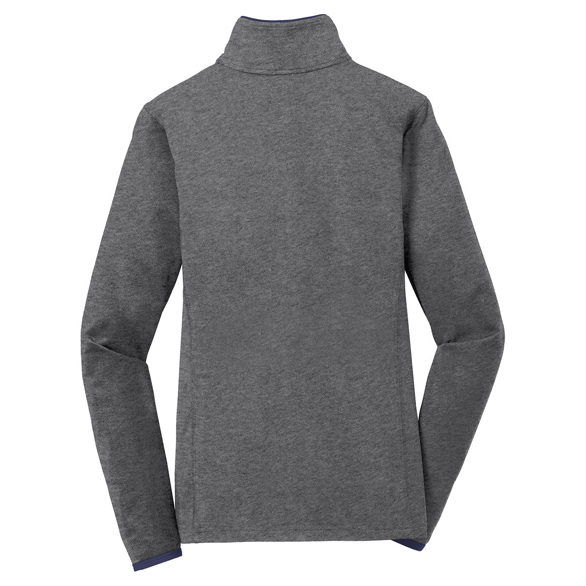 Sport-Tek Women's Stylish Charcoal Grey Heather/True Navy Sport-Wick Stretch Contrast Full-Zip Jacket