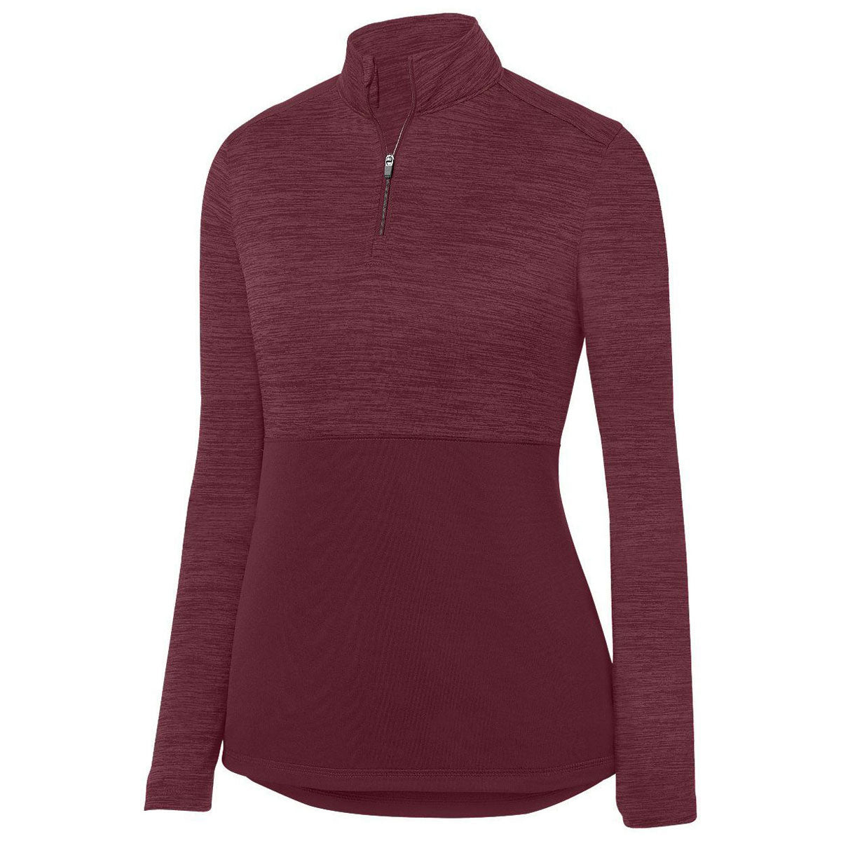 Augusta Women's Stunning Maroon Shadow Tonal Heather Quarter Zip Pullover