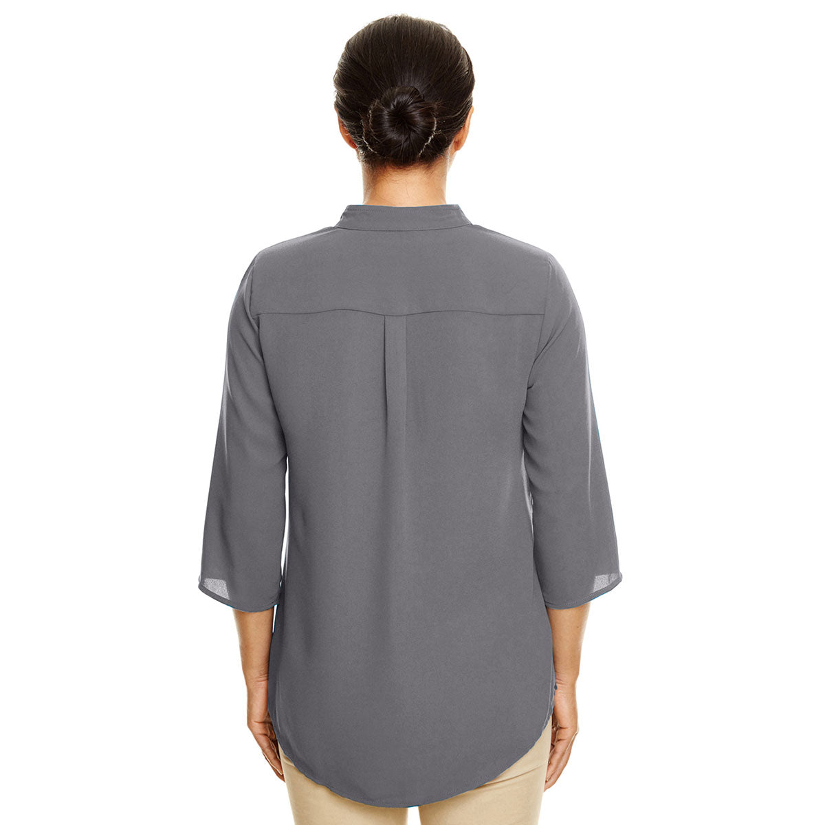Devon & Jones Women's Graphite Crepe 3/4-Sleeve Perfect Fit Tunic