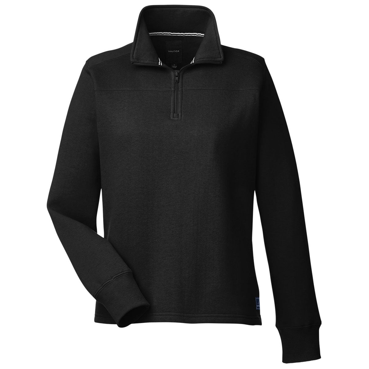 Nautica Women's Stylish Black Anchor Quarter-Zip Pullover