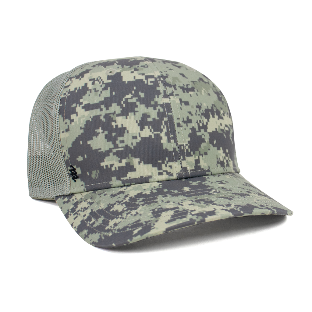 48-Hour Zusa Digitized Camo Print Military Green Open Road Trucker Cap: A Perfect Blend of Style and Sustainability