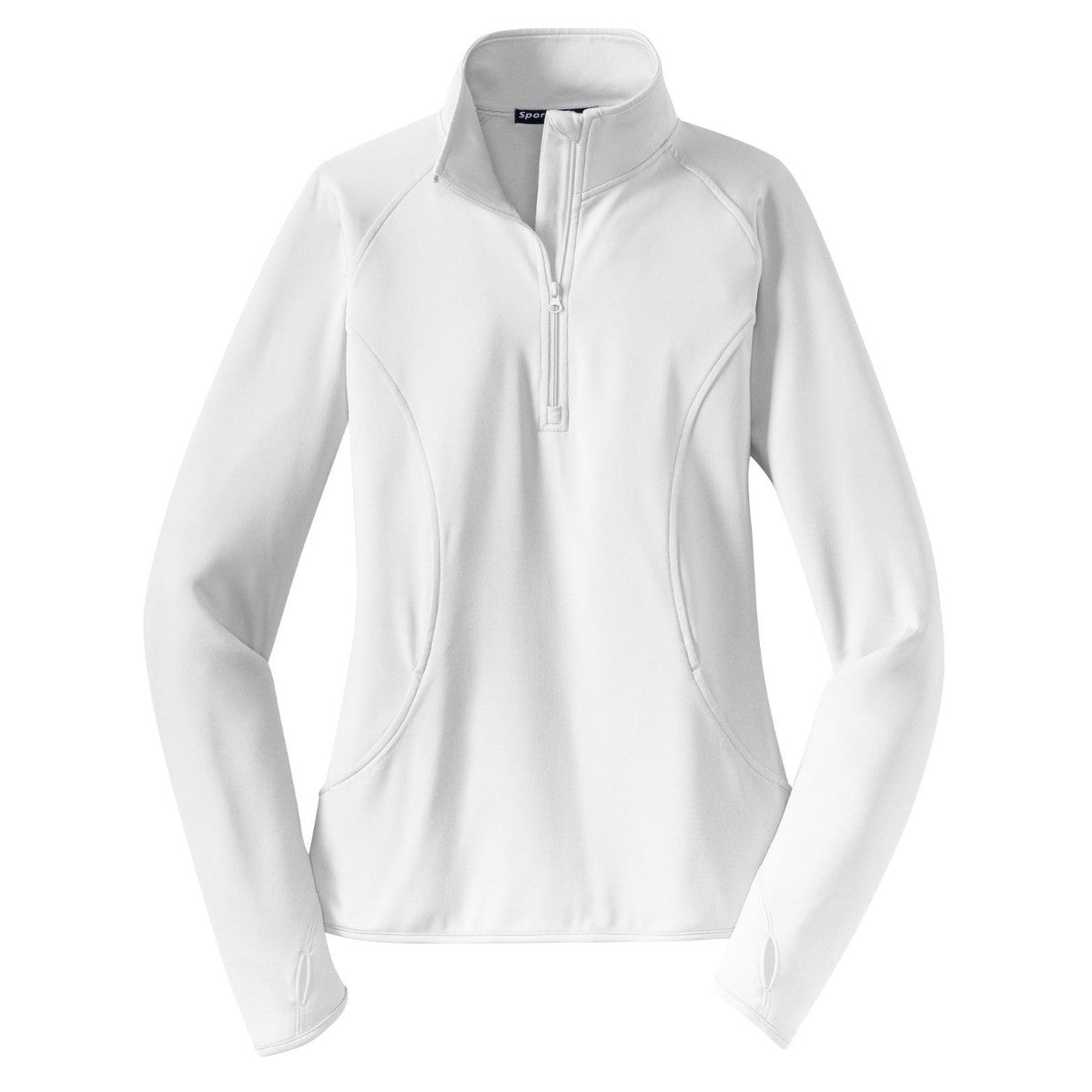 Sport-Tek Women's Elegant White Sport-Wick Stretch 1/4-Zip Pullover