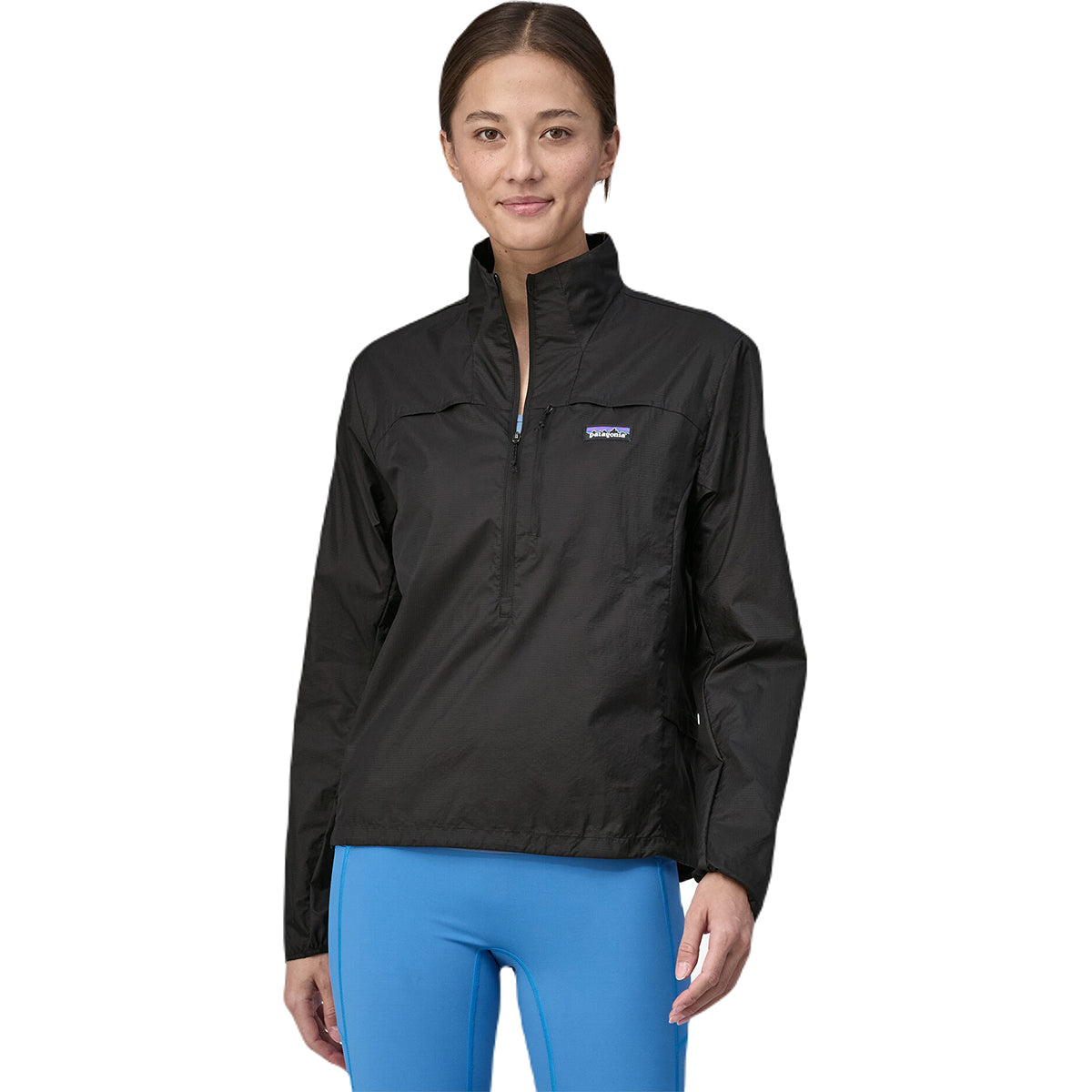 Patagonia Women's Stunning Black Houdini Stash 1/2-Zip Pullover