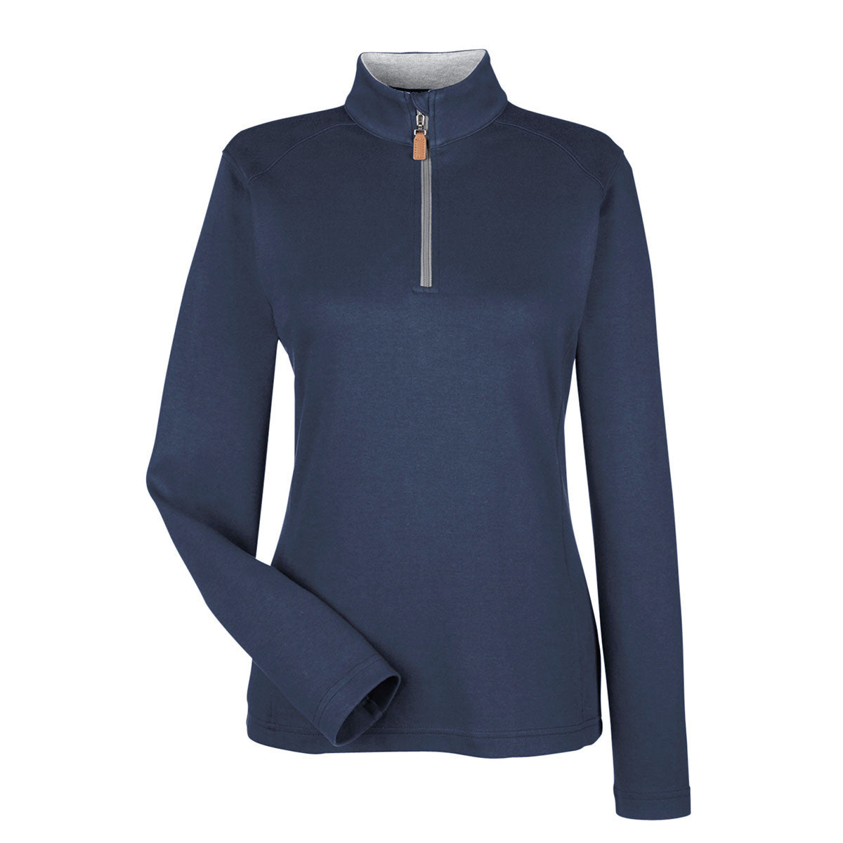 Devon & Jones Women's Stylish Navy/Grey Heather/Graphite Drytec 20 Performance Quarter-zip - A Must-Have!
