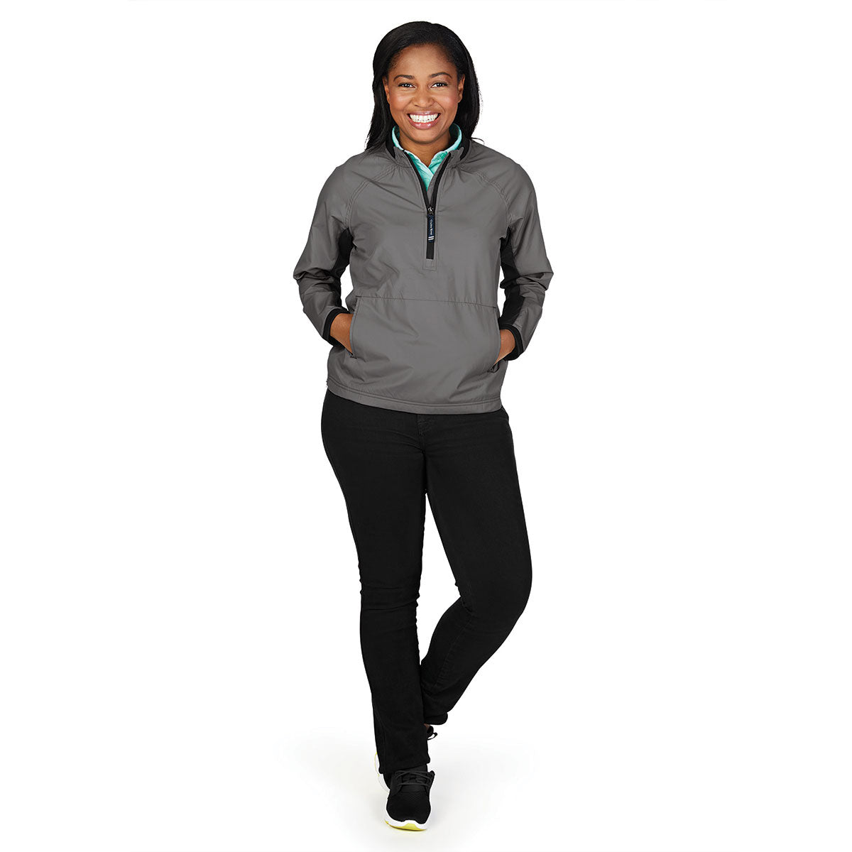 Charles River Women's Stunning Grey/Black Bunker Windshirt