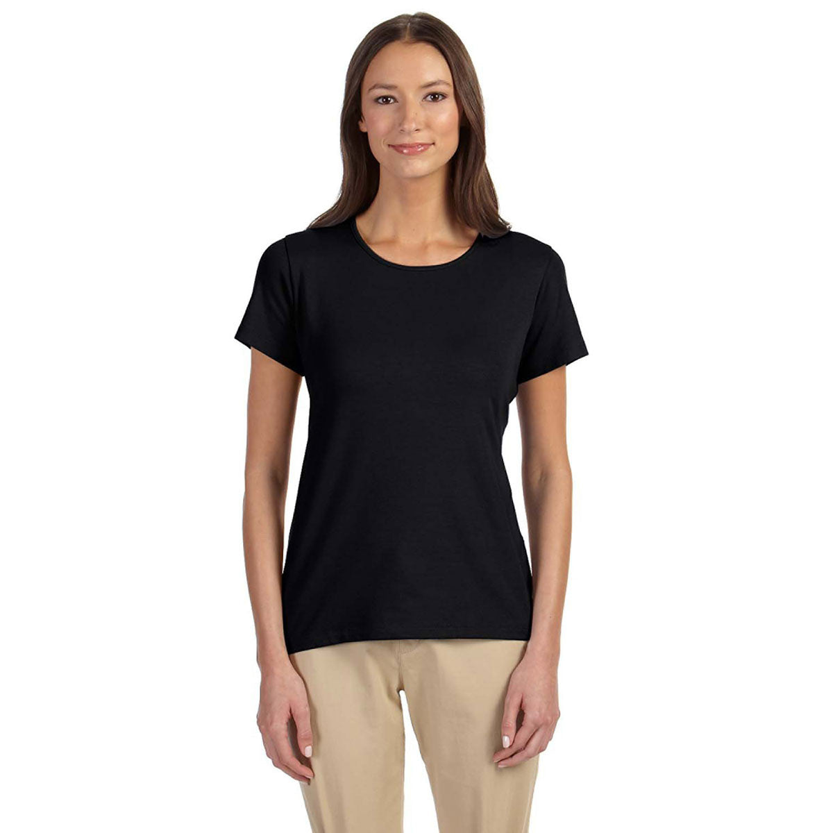 Devon & Jones Women's Stunning Black Perfect Fit Shell T-Shirt