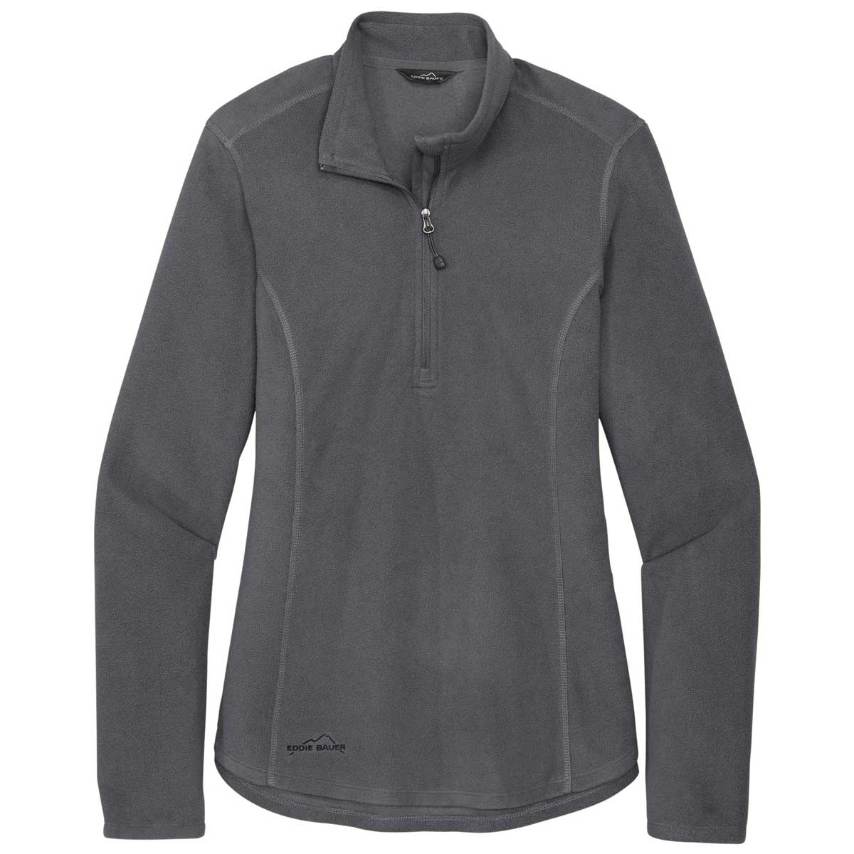 Eddie Bauer Women's Stylish Grey Steel Half Zip Microfleece Jacket