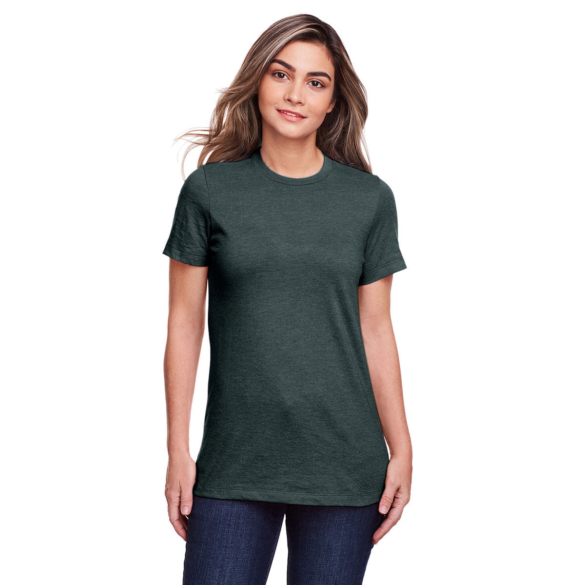 Gildan Women's Steel Blue Softstyle CVC T-Shirt: Create Your Unique Look!