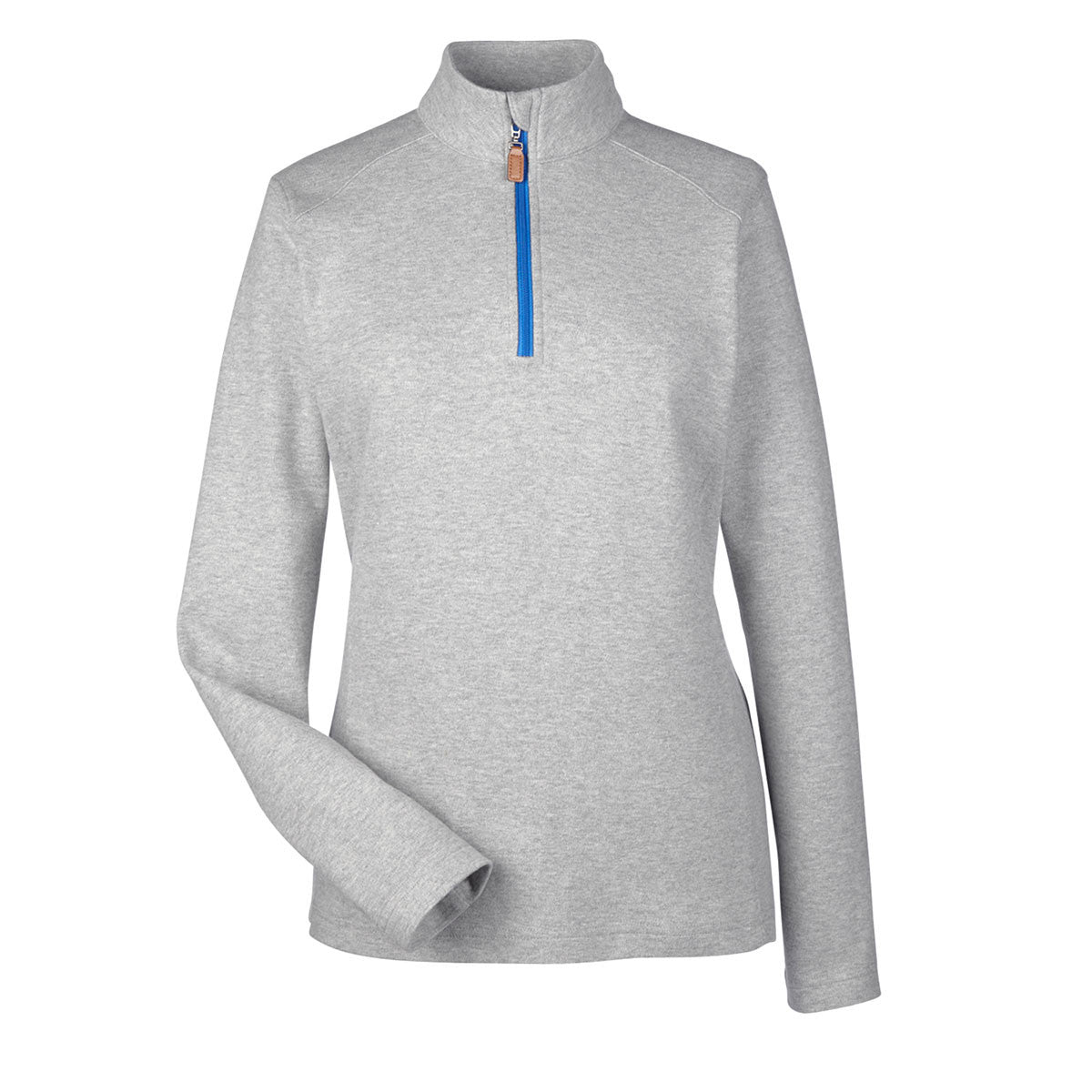 Devon & Jones Women's Stunning Grey Heather/French Blue Drytec 20 Performance Quarter-zip - A Must-Have!