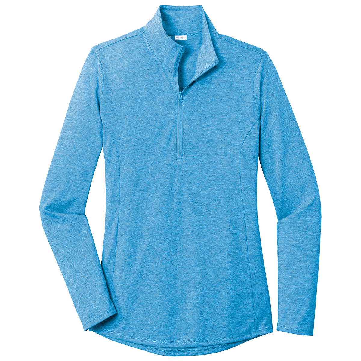 Sport-Tek Women's Stunning Pond Blue Heather PosiCharge Tri-Blend Wicking 1/4-Zip Pullover - A Must-Have!